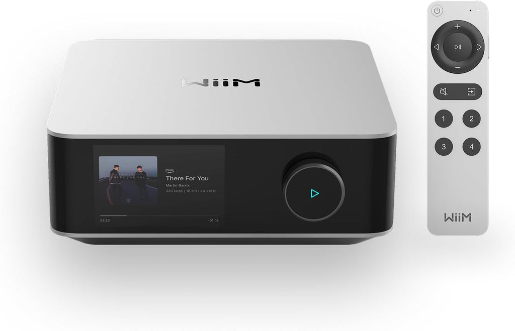 WiiM Amp Ultra Stereo Streaming Amplifier, HDMI ARC & RoomFit, Silver