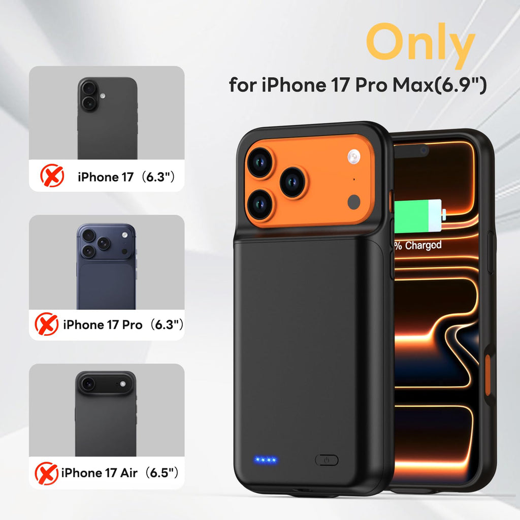 13800mAh Battery Case for iPhone 14 Pro Max/13 Pro Max/12Pro Max/14 Plus (6.7 inch) [2026 Upgraded] High Capacity Extended Charging Case Charger Battery Pack with Tempered Glass Screen Protector