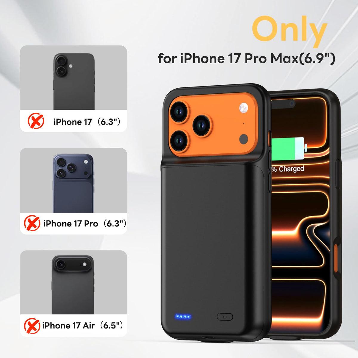 13800mAh Battery Case for iPhone 14 Pro Max/13 Pro Max/12Pro Max/14 Plus (6.7 inch) [2026 Upgraded] High Capacity Extended Charging Case Charger Battery Pack with Tempered Glass Screen Protector