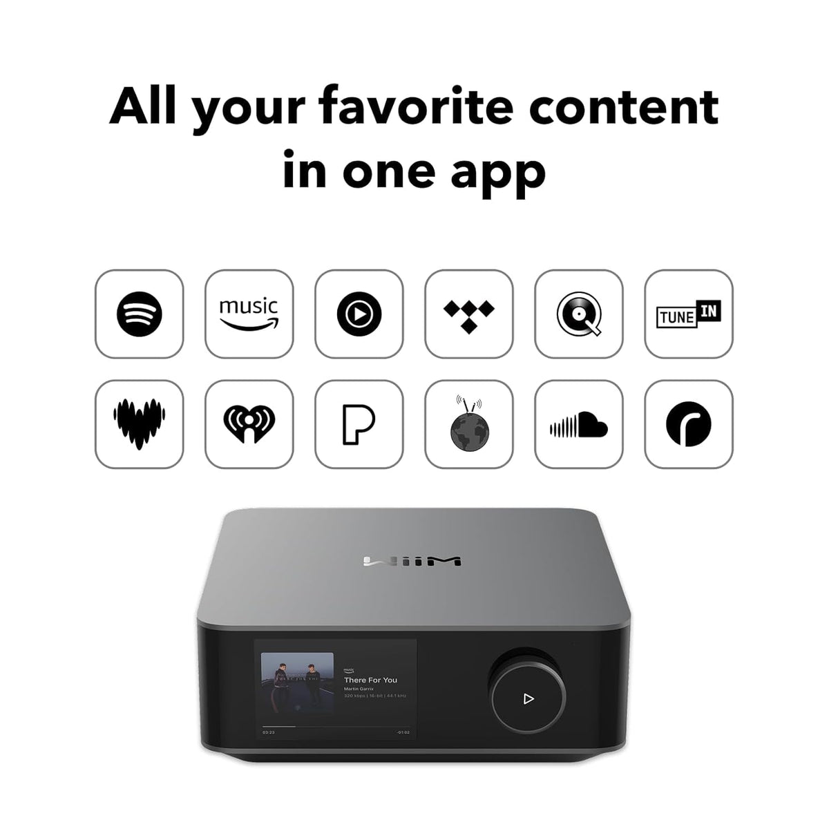 WiiM Amp Ultra Stereo Streaming Amplifier, HDMI ARC & RoomFit, Silver