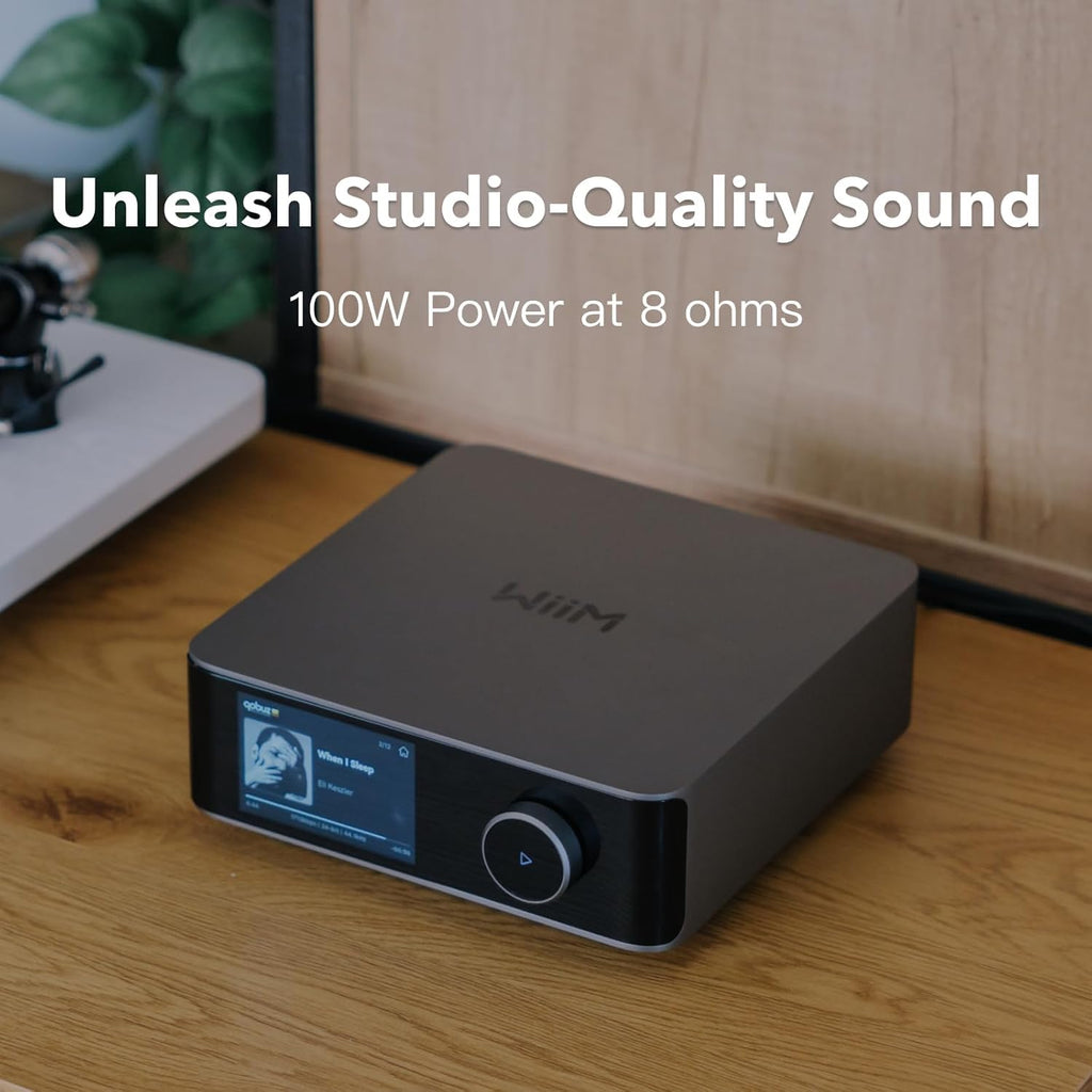 WiiM Amp Ultra Stereo Streaming Amplifier, HDMI ARC & RoomFit, Silver