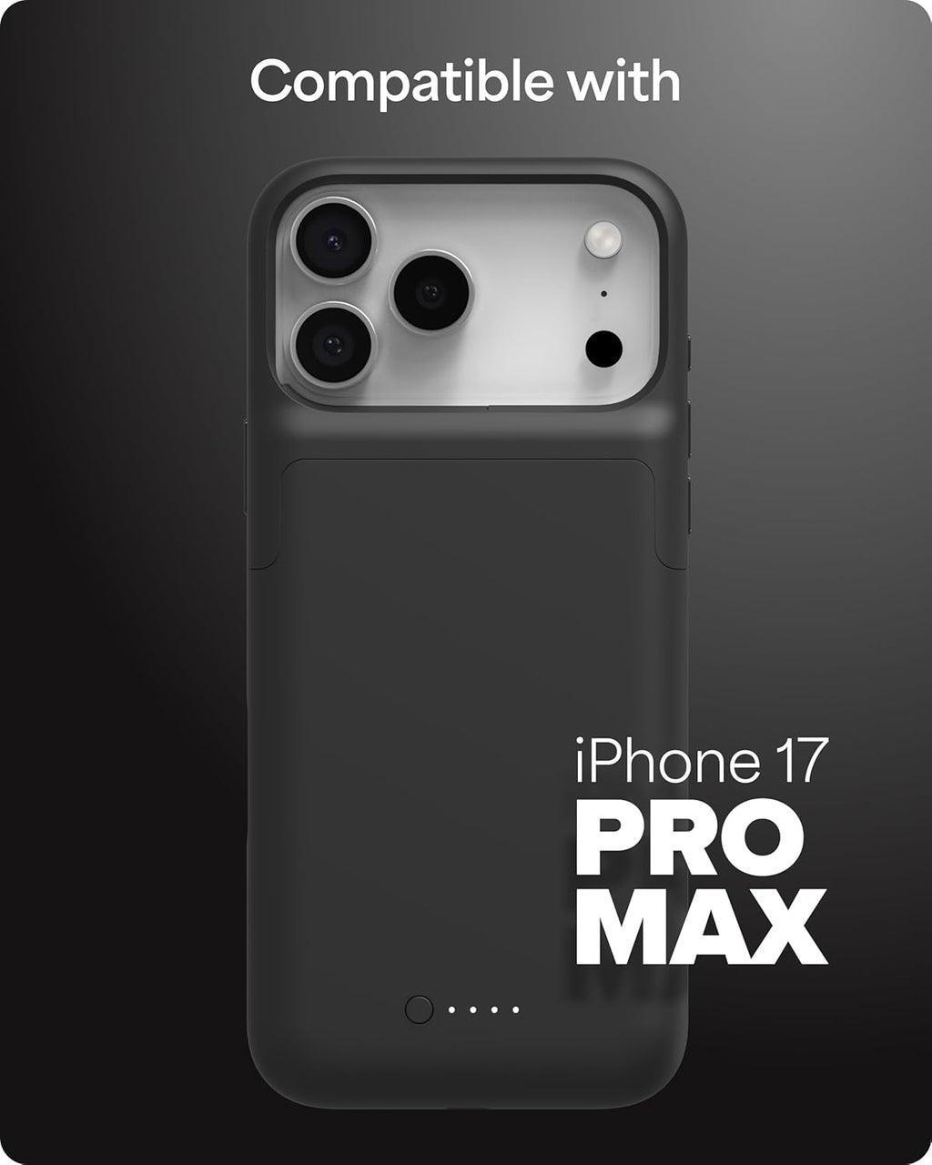Mophie Juice Pack Battery Case for iPhone 17 Pro Max - Slim Charging Case, Up to 50% Extra Battery Life, High Impact Protection, Magnetic Back for Wallets & Mounts, Sustainable Material, Black