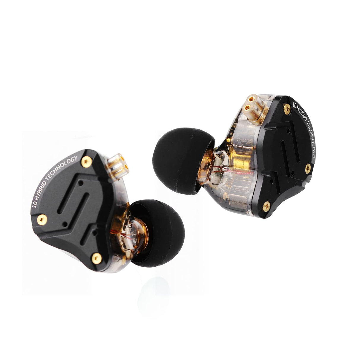 Linsoul KZ ZS10 Pro, 4BA+1DD 5 Driver in Ear Monitor, HiFi Wired Earbuds, Gaming Earbuds, Hybrid IEM Earphones with Stainless Steel Faceplate, Detachable Cable for Musician(Without Mic, Black)