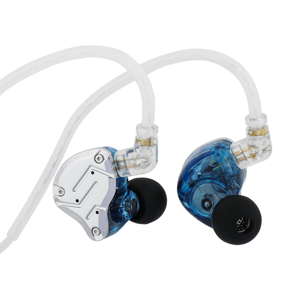 Linsoul KZ ZS10 Pro, 4BA+1DD 5 Driver in Ear Monitor, HiFi Wired Earbuds, Gaming Earbuds, Hybrid IEM Earphones with Stainless Steel Faceplate, Detachable Cable for Musician(Without Mic, Black)