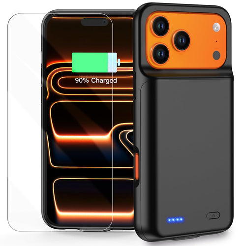 13800mAh Battery Case for iPhone 14 Pro Max/13 Pro Max/12Pro Max/14 Plus (6.7 inch) [2026 Upgraded] High Capacity Extended Charging Case Charger Battery Pack with Tempered Glass Screen Protector