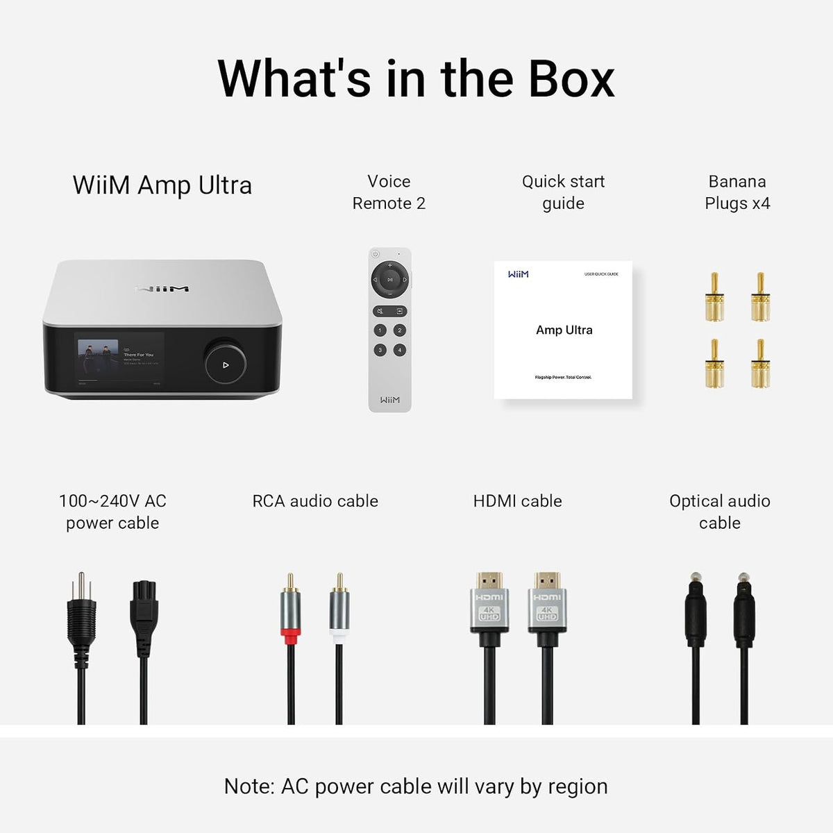 WiiM Amp Ultra Stereo Streaming Amplifier, HDMI ARC & RoomFit, Silver