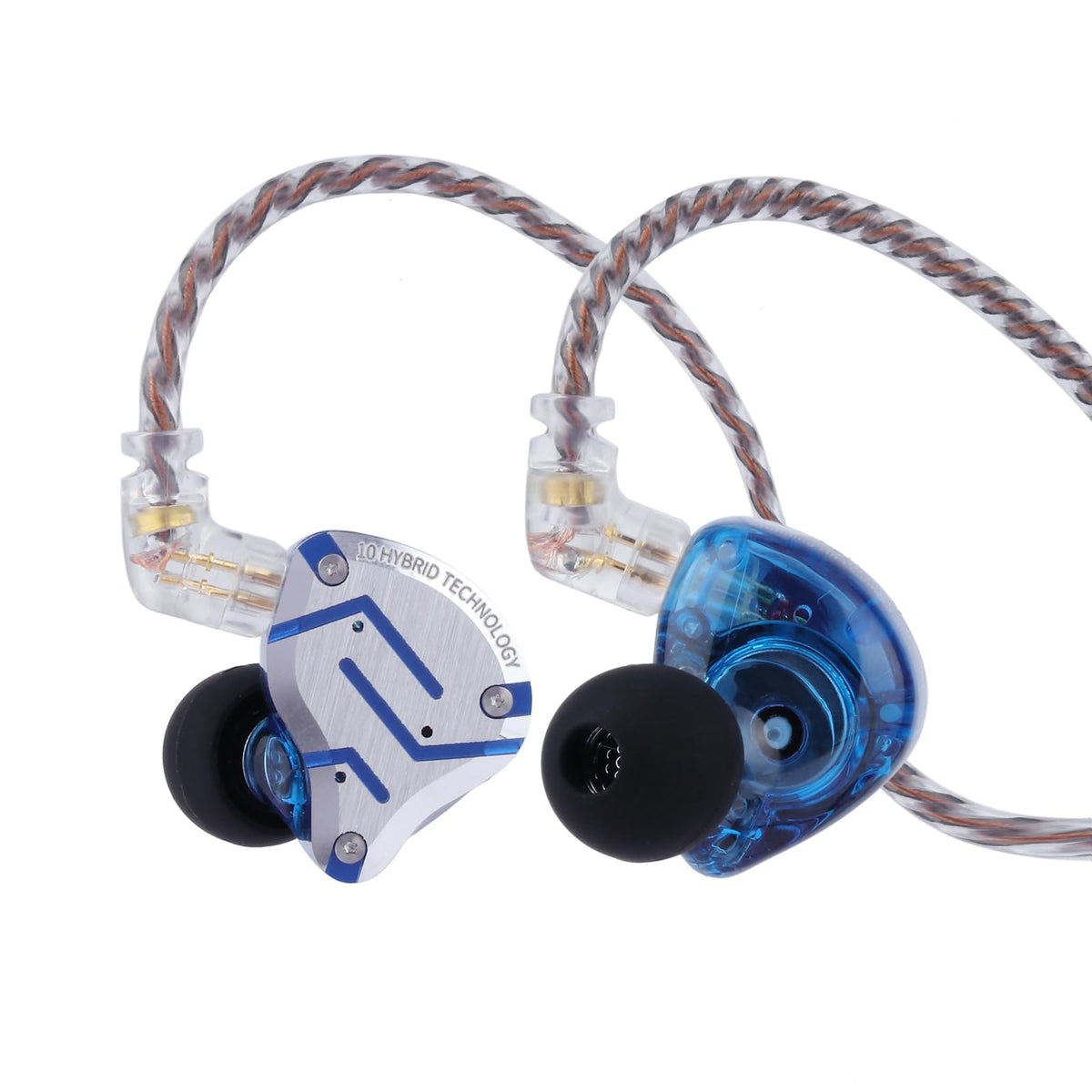 Linsoul KZ ZS10 Pro, 4BA+1DD 5 Driver in Ear Monitor, HiFi Wired Earbuds, Gaming Earbuds, Hybrid IEM Earphones with Stainless Steel Faceplate, Detachable Cable for Musician(Without Mic, Black)