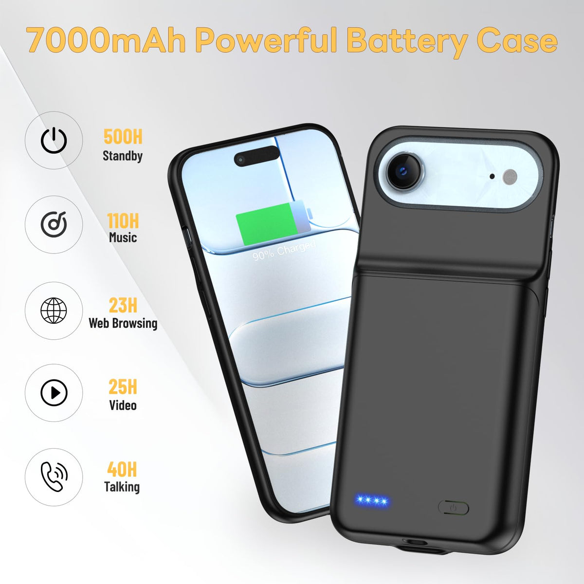 13800mAh Battery Case for iPhone 14 Pro Max/13 Pro Max/12Pro Max/14 Plus (6.7 inch) [2026 Upgraded] High Capacity Extended Charging Case Charger Battery Pack with Tempered Glass Screen Protector