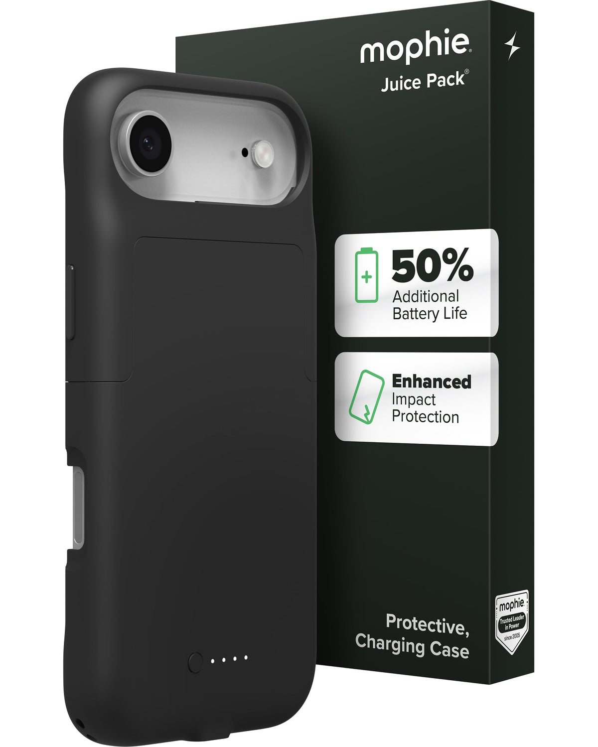 Mophie Juice Pack Battery Case for iPhone 17 Pro Max - Slim Charging Case, Up to 50% Extra Battery Life, High Impact Protection, Magnetic Back for Wallets & Mounts, Sustainable Material, Black