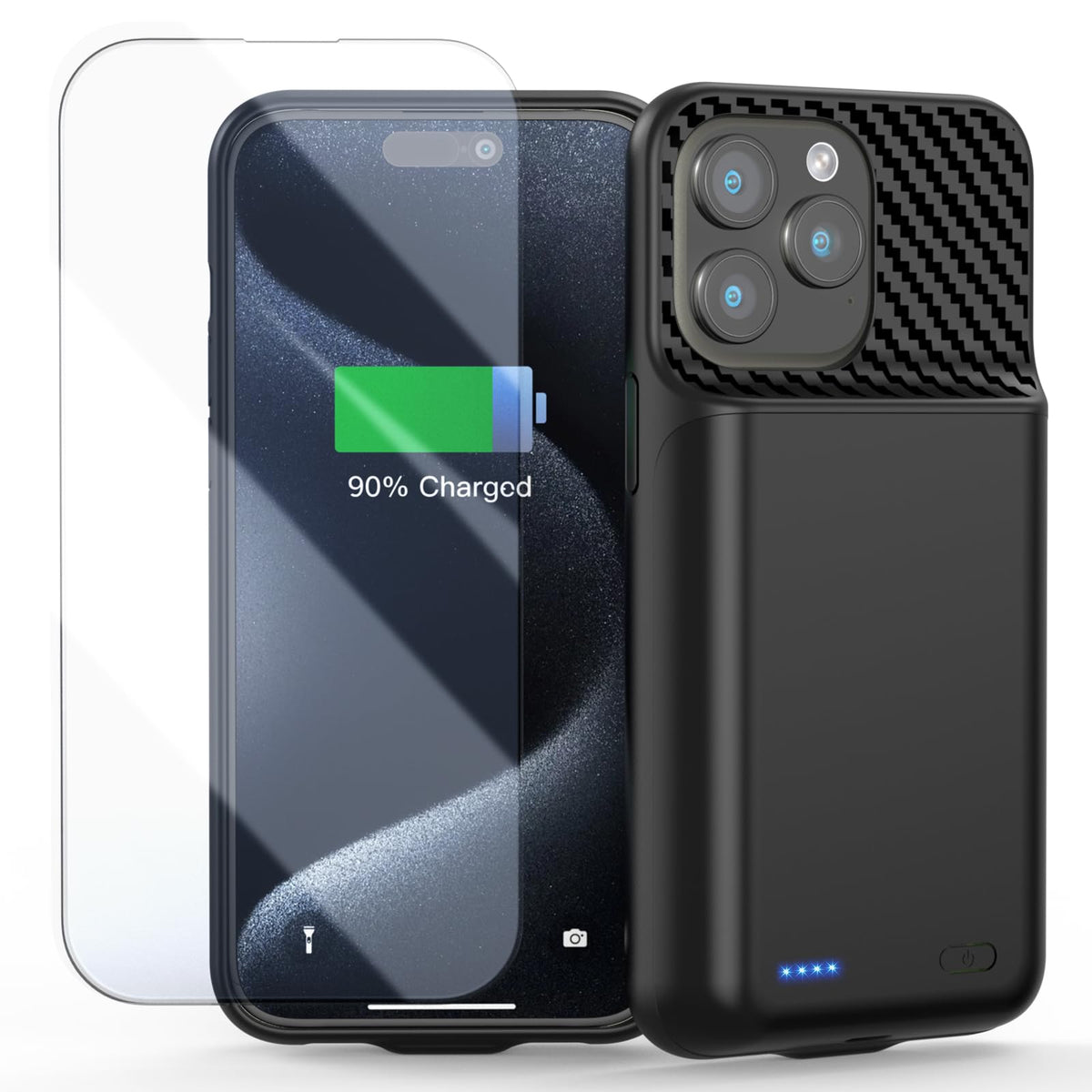 13800mAh Battery Case for iPhone 14 Pro Max/13 Pro Max/12Pro Max/14 Plus (6.7 inch) [2026 Upgraded] High Capacity Extended Charging Case Charger Battery Pack with Tempered Glass Screen Protector