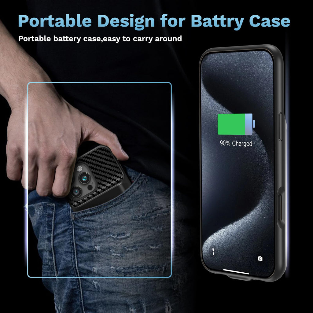 13800mAh Battery Case for iPhone 14 Pro Max/13 Pro Max/12Pro Max/14 Plus (6.7 inch) [2026 Upgraded] High Capacity Extended Charging Case Charger Battery Pack with Tempered Glass Screen Protector