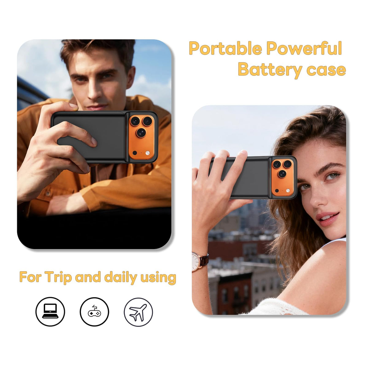 13800mAh Battery Case for iPhone 14 Pro Max/13 Pro Max/12Pro Max/14 Plus (6.7 inch) [2026 Upgraded] High Capacity Extended Charging Case Charger Battery Pack with Tempered Glass Screen Protector