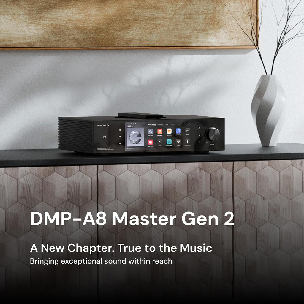 DMP-A8 Master Edition Gen 2 HiFi Music Streamer|DAC|Analog preamp|CD Player|8GB DDR5+64GB eMMC|AK4499EXEQ+AK4191EQ DAC|WiFi 6&SFP Fiber Network|Spotify Connect Lossless|Custom CD-Player|SNR&DNR 129dB