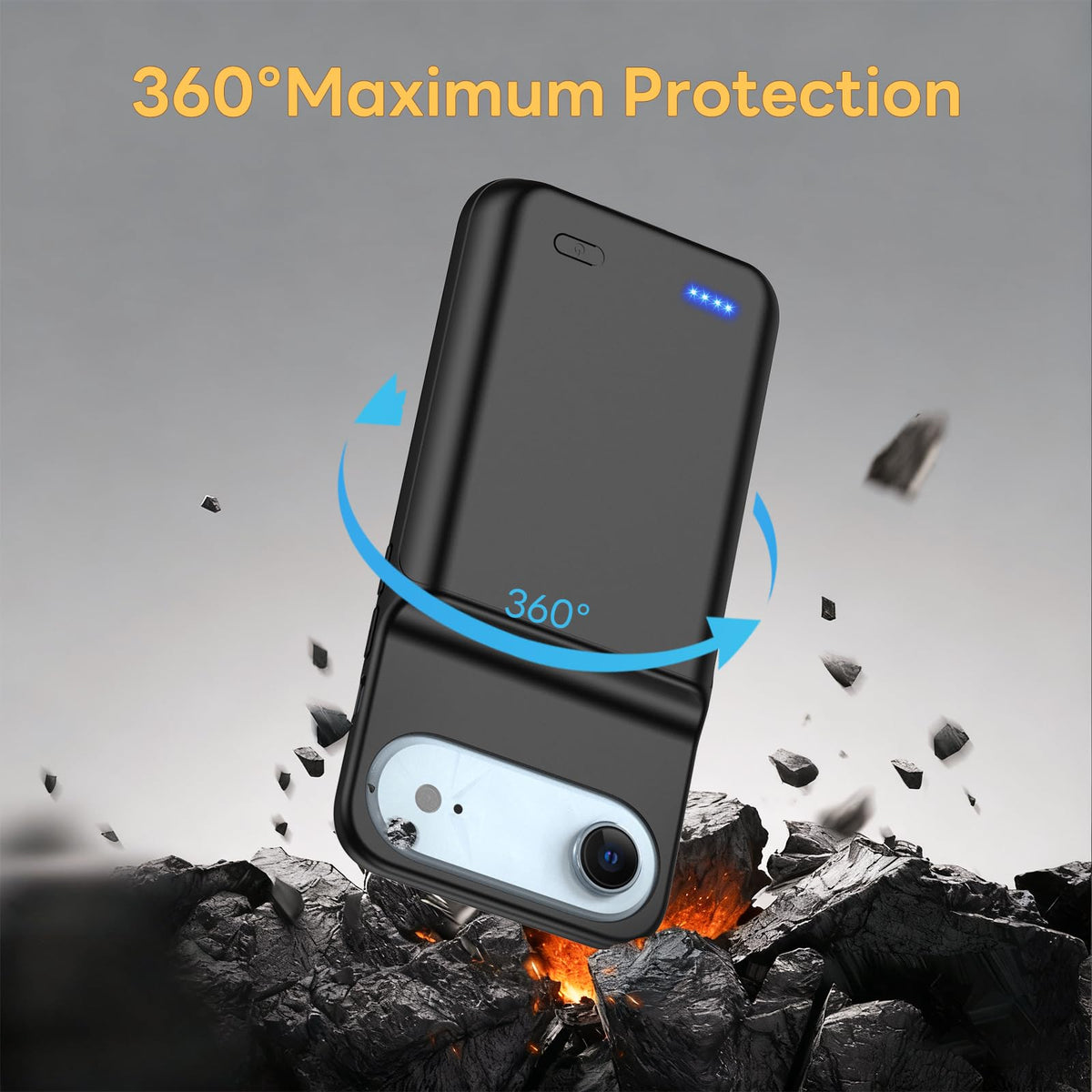 13800mAh Battery Case for iPhone 14 Pro Max/13 Pro Max/12Pro Max/14 Plus (6.7 inch) [2026 Upgraded] High Capacity Extended Charging Case Charger Battery Pack with Tempered Glass Screen Protector