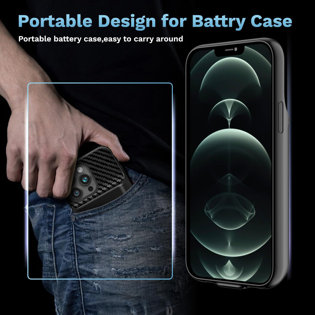 13800mAh Battery Case for iPhone 14 Pro Max/13 Pro Max/12Pro Max/14 Plus (6.7 inch) [2026 Upgraded] High Capacity Extended Charging Case Charger Battery Pack with Tempered Glass Screen Protector