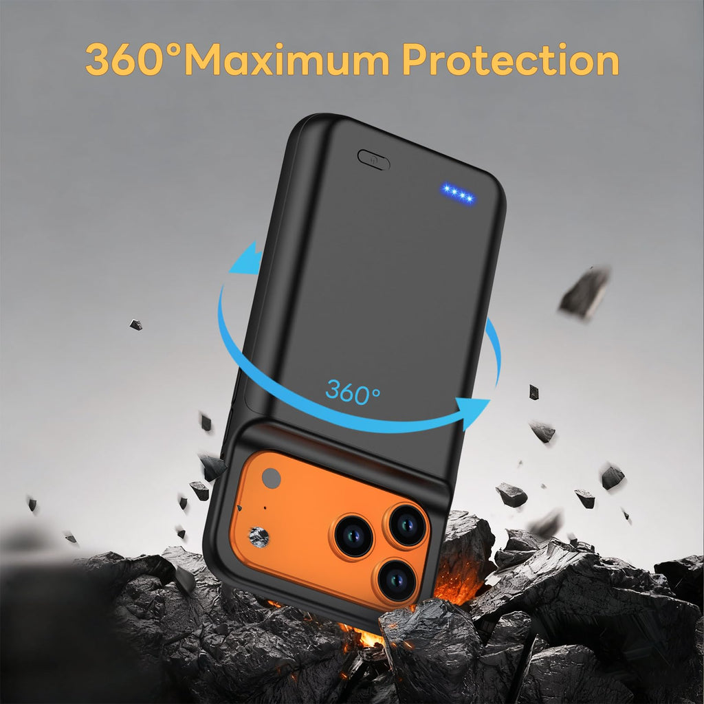 13800mAh Battery Case for iPhone 14 Pro Max/13 Pro Max/12Pro Max/14 Plus (6.7 inch) [2026 Upgraded] High Capacity Extended Charging Case Charger Battery Pack with Tempered Glass Screen Protector