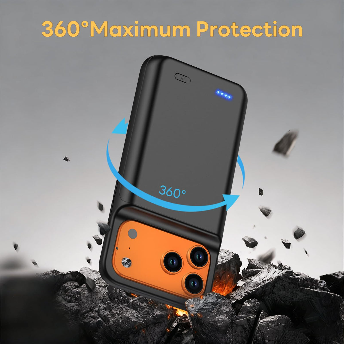 13800mAh Battery Case for iPhone 14 Pro Max/13 Pro Max/12Pro Max/14 Plus (6.7 inch) [2026 Upgraded] High Capacity Extended Charging Case Charger Battery Pack with Tempered Glass Screen Protector