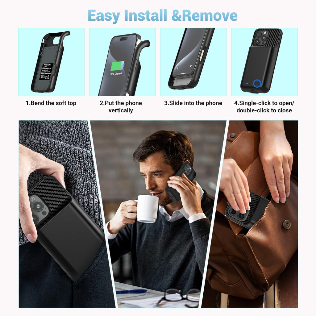 13800mAh Battery Case for iPhone 14 Pro Max/13 Pro Max/12Pro Max/14 Plus (6.7 inch) [2026 Upgraded] High Capacity Extended Charging Case Charger Battery Pack with Tempered Glass Screen Protector