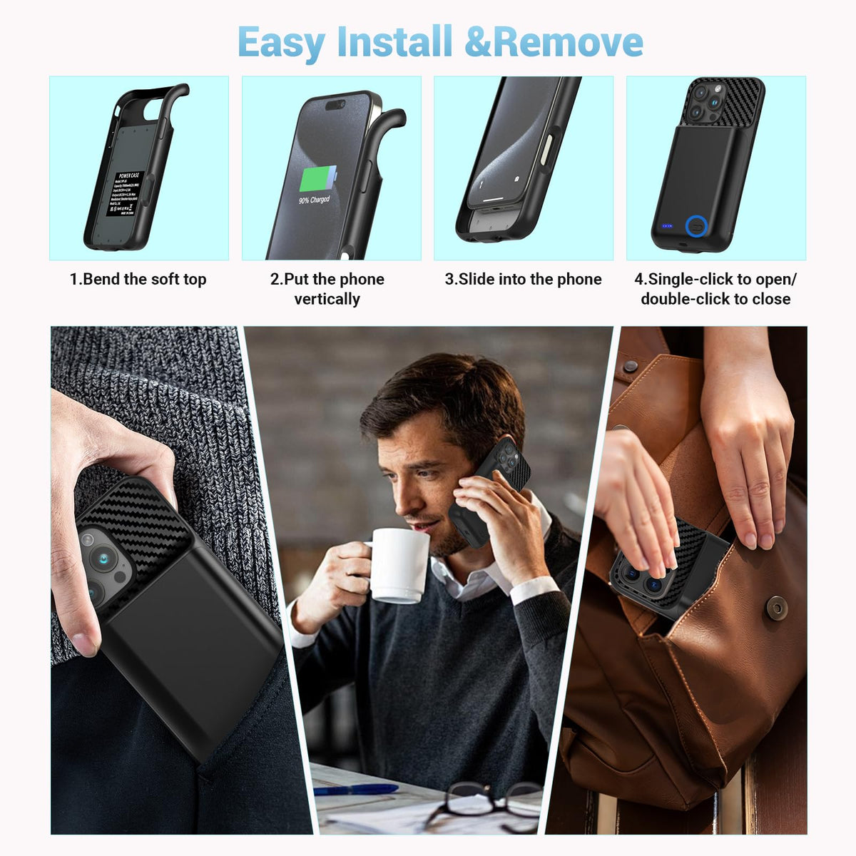 13800mAh Battery Case for iPhone 14 Pro Max/13 Pro Max/12Pro Max/14 Plus (6.7 inch) [2026 Upgraded] High Capacity Extended Charging Case Charger Battery Pack with Tempered Glass Screen Protector