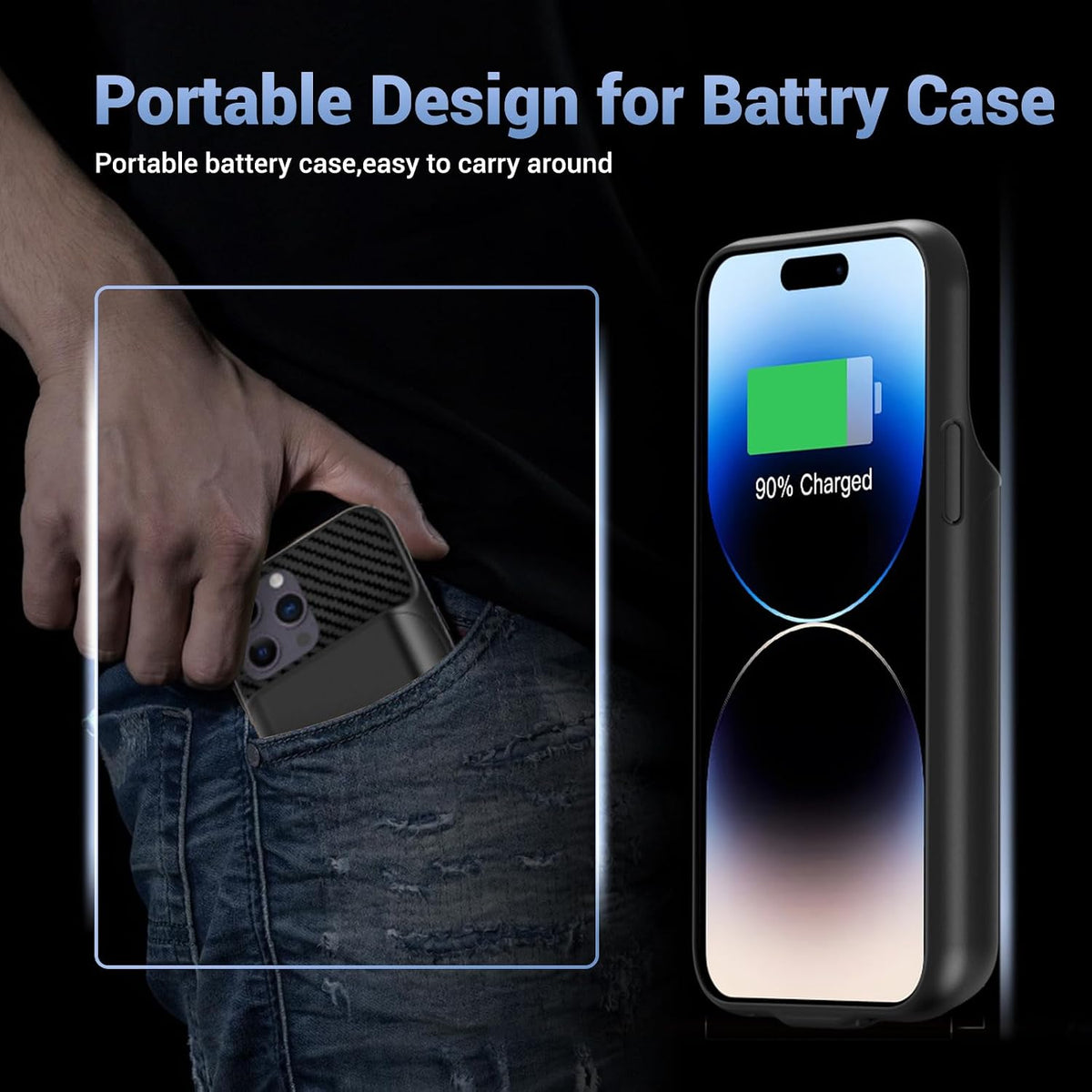 13800mAh Battery Case for iPhone 14 Pro Max/13 Pro Max/12Pro Max/14 Plus (6.7 inch) [2026 Upgraded] High Capacity Extended Charging Case Charger Battery Pack with Tempered Glass Screen Protector