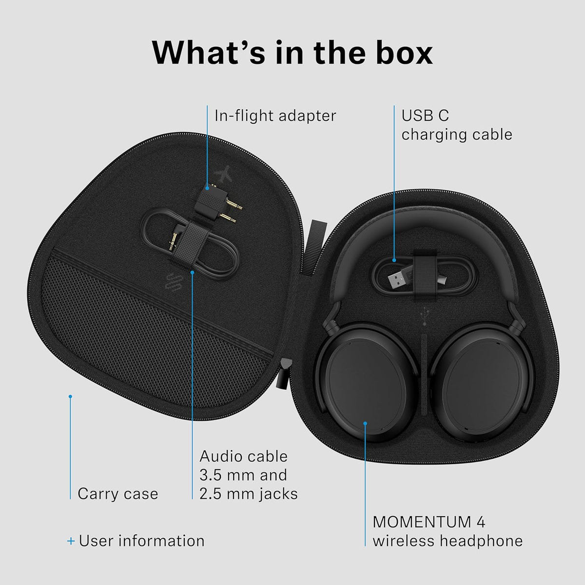 Sennheiser Momentum 4 Wireless Headphones, Bluetooth, ANC, 60h Battery