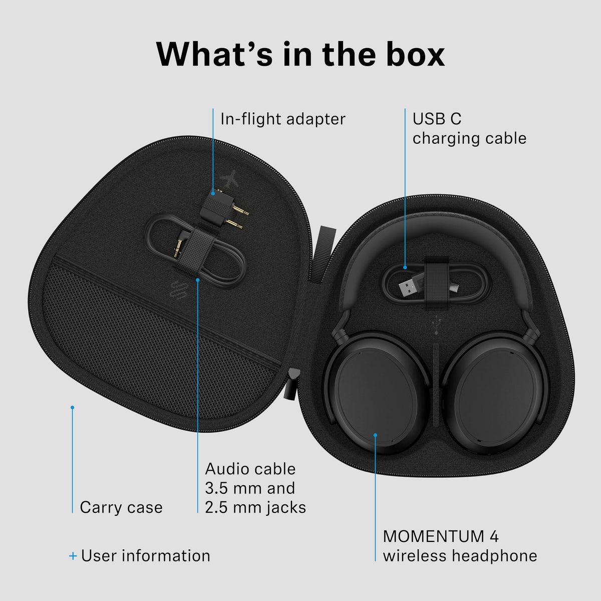 Sennheiser Momentum 4 Wireless Headphones, Bluetooth, ANC, 60h Battery