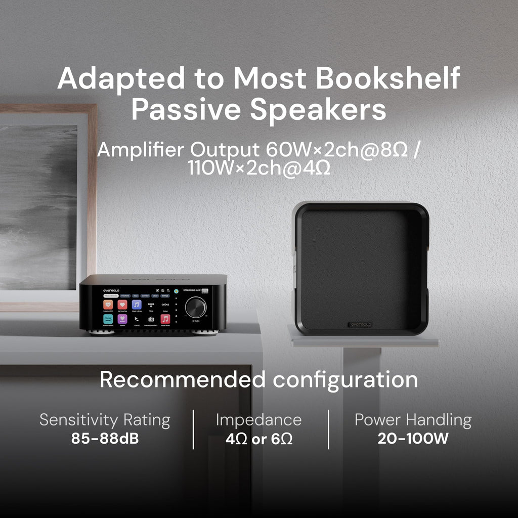 Eversolo Play | Music Streamer with DAC & Amplifier 60W×2ch(8Ω) / 110W×2ch(4Ω) | 5.5" LCD Touchscreen, Support Room Correction & Multi Room System, Stream Qobuz, Tidal&More | Black (Standard Edition)